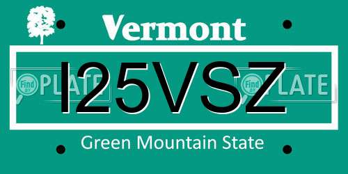 I25VSZ Vermont License Plate