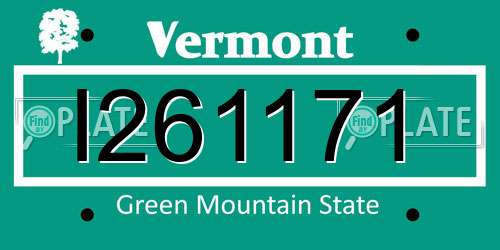 I261171 Vermont License Plate
