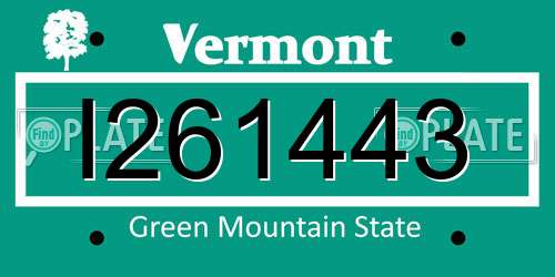 I261443 Vermont License Plate