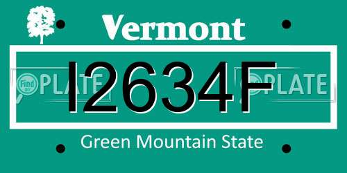 I2634F Vermont License Plate