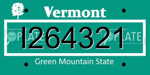I264321 Vermont License Plate
