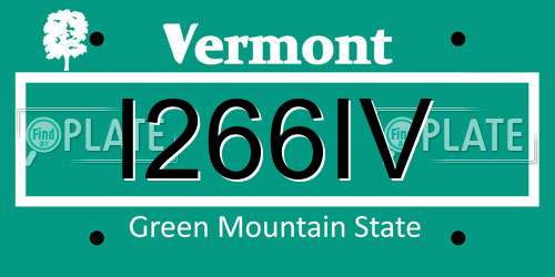 I266IV Vermont License Plate