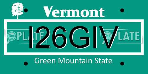 I26GIV Vermont License Plate
