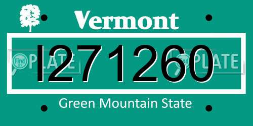 I271260 Vermont License Plate