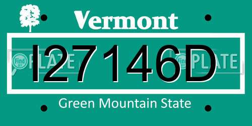 I27146D Vermont License Plate