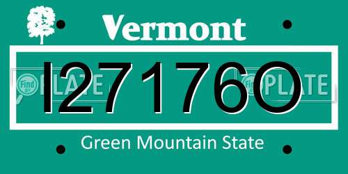 I27176O Vermont License Plate