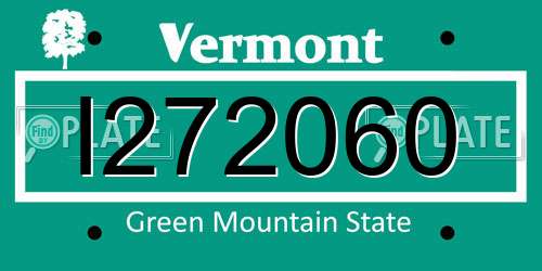 I272060 Vermont License Plate