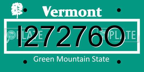I27276O Vermont License Plate