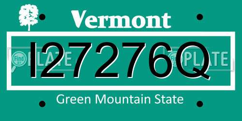 I27276Q Vermont License Plate