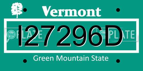 I27296D Vermont License Plate