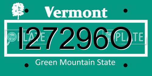 I27296O Vermont License Plate
