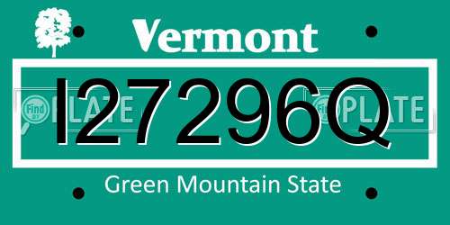 I27296Q Vermont License Plate