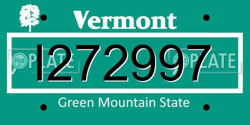 I272997 Vermont License Plate