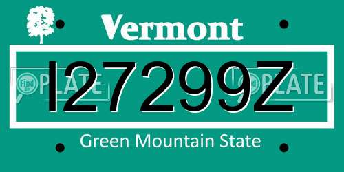 I27299Z Vermont License Plate