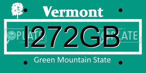 I272GB Vermont License Plate
