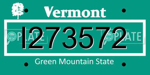 I273572 Vermont License Plate