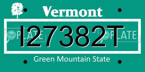 I27382T Vermont License Plate