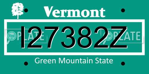 I27382Z Vermont License Plate