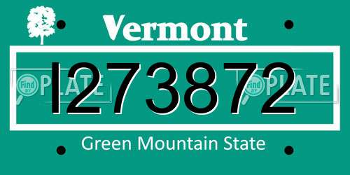 I273872 Vermont License Plate