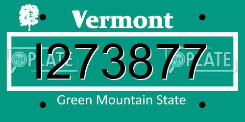 I273877 Vermont License Plate