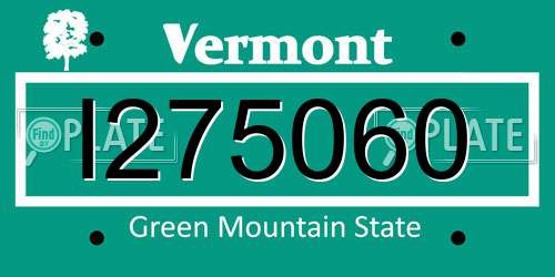 I275060 Vermont License Plate