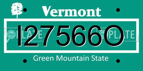 I27566O Vermont License Plate