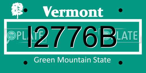 I2776B Vermont License Plate