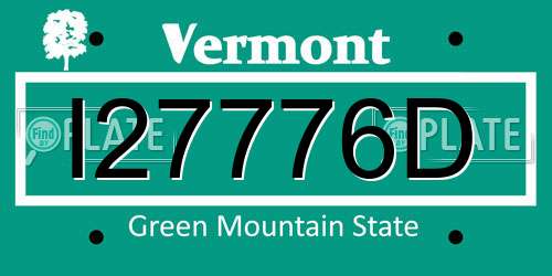 I27776D Vermont License Plate