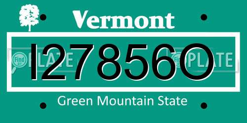 I27856O Vermont License Plate