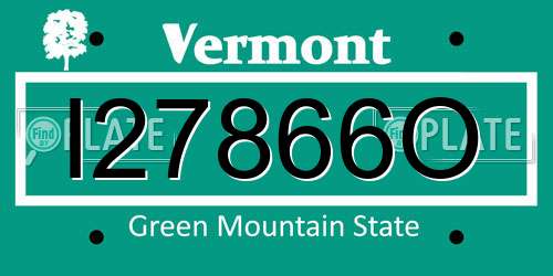 I27866O Vermont License Plate