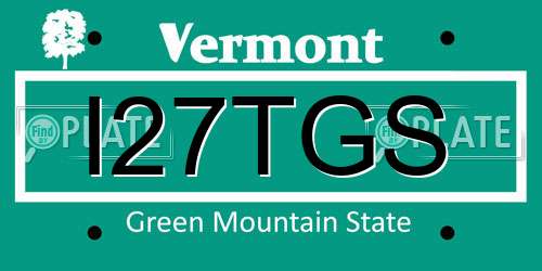 I27TGS Vermont License Plate