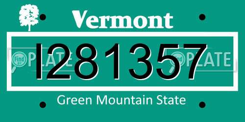 I281357 Vermont License Plate