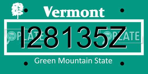 I28135Z Vermont License Plate