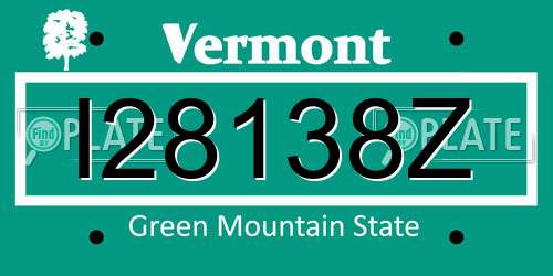 I28138Z Vermont License Plate