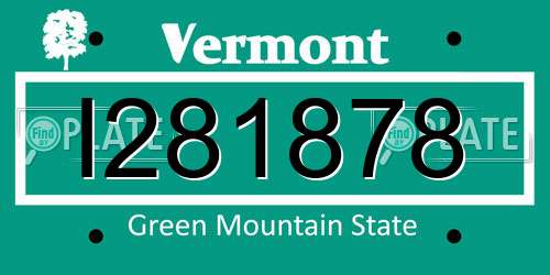 I281878 Vermont License Plate
