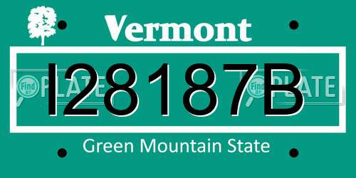 I28187B Vermont License Plate