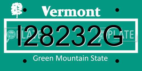 I28232G Vermont License Plate