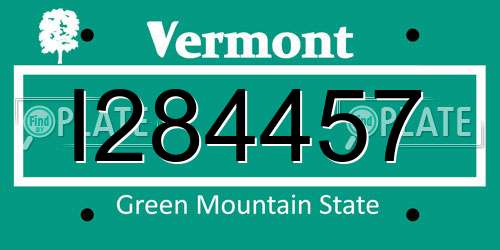 I284457 Vermont License Plate