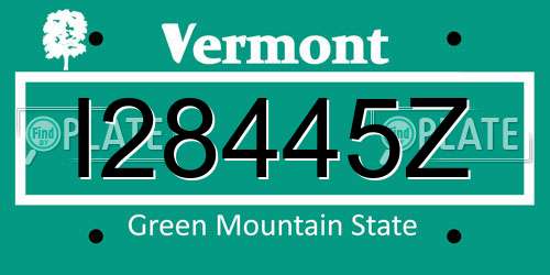 I28445Z Vermont License Plate