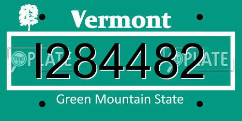 I284482 Vermont License Plate