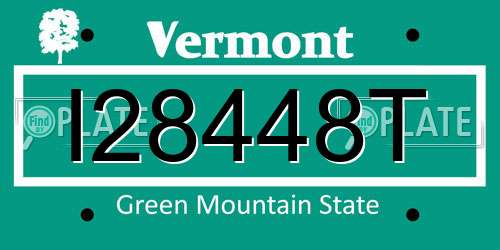 I28448T Vermont License Plate