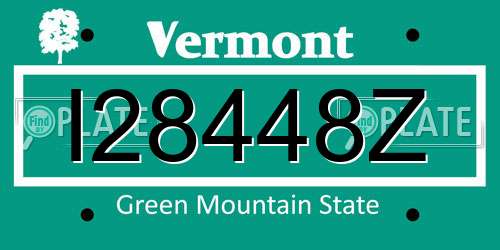 I28448Z Vermont License Plate