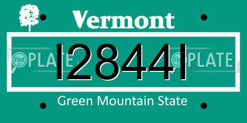 I2844I Vermont License Plate