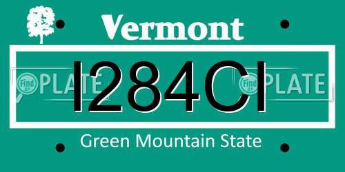 I284CI Vermont License Plate