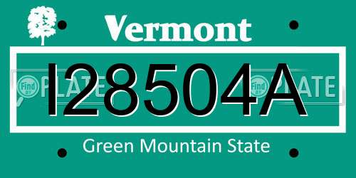 I28504A Vermont License Plate