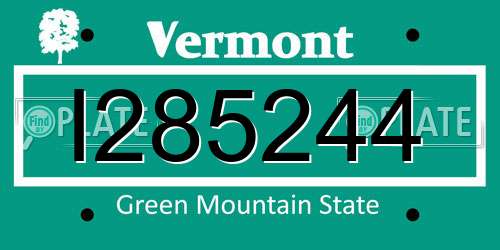I285244 Vermont License Plate