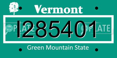 I285401 Vermont License Plate
