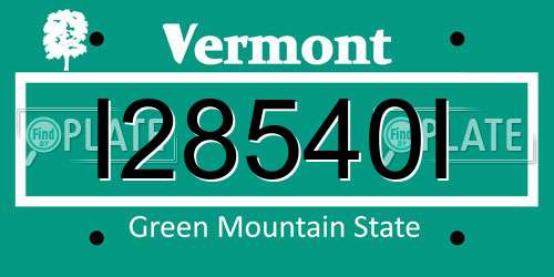 I28540I Vermont License Plate