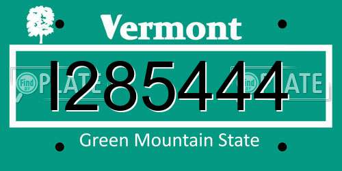 I285444 Vermont License Plate