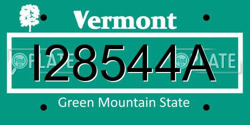I28544A Vermont License Plate